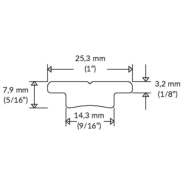 Ronstan genuaskinne 3 meter lang, set forfra med detaljeret overflade