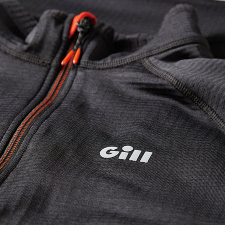 Gill fleecetrøje set i siden med elegante linjer