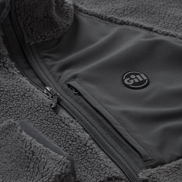 Gill 1704 Cromerty fleece jakke grå set bagfra med fokus på detaljer