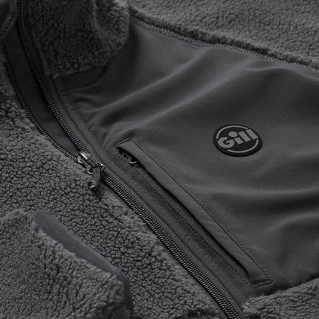 Gill 1704 Cromerty fleece jakke grå set bagfra med fokus på detaljer