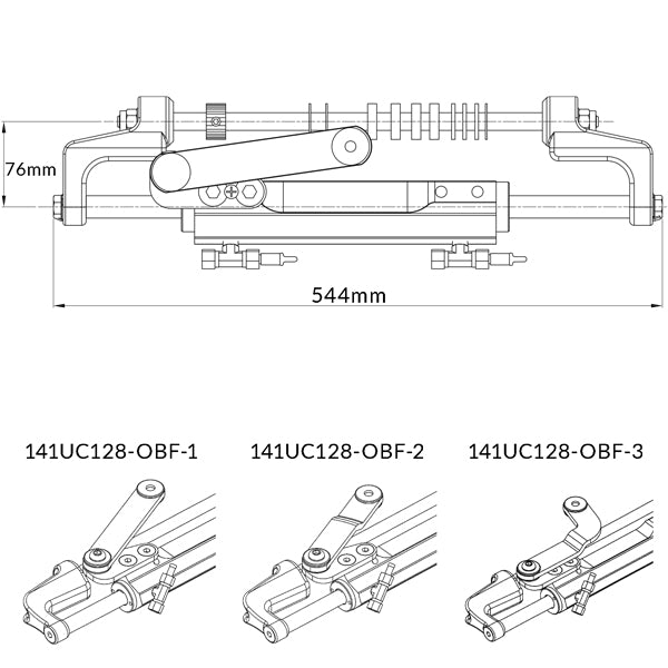 Detalje af Ultraflex cylinder frontmonteret model 3, viser konstruktionen