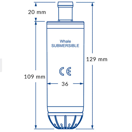 Whale 12v pentrypumpe i brug, vand strømmer gennem slangen