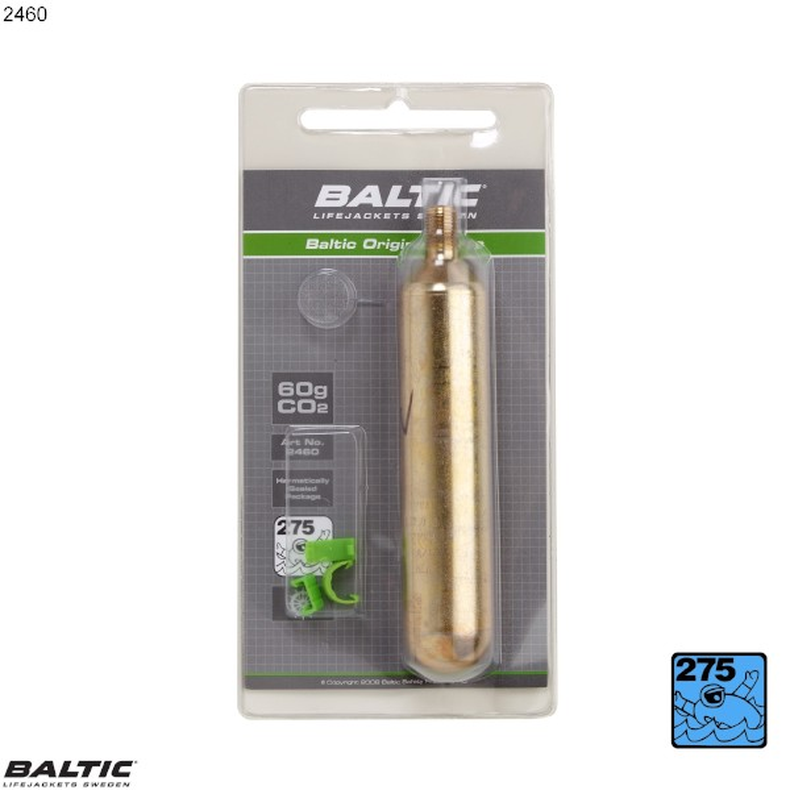 BALTIC, 60 g CO2-cylinder med clips - 2460 Str. 60 g